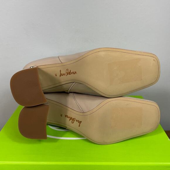 New Sam Edelman Codie Square Toe Bootie in Chai Latte Patent Women's Size 10 - Picture 8 of 9